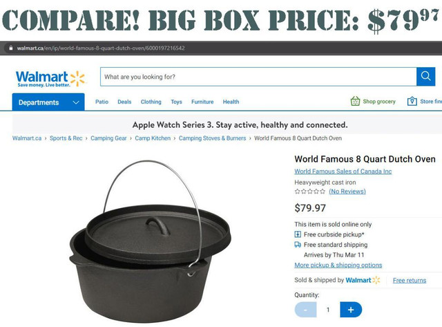 World Famous® 8 Quart Cast Iron Dutch Ovens - Enjoy Cast Iron Cooking!! in Kitchen & Dining Wares - Image 3