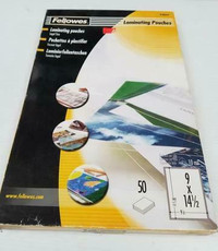 FELLOWES LAMINATING POUCHES LEGAL SIZE 9 X 14 1/2 52047 - NEW $69.99