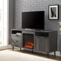 Wrought Studio Eglinton TV Stand for TVs up to 65" with Electric Fireplace Included