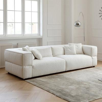 MABOLUS 96.46" White Velvet Modular Sofa cushion couch in Couches & Futons