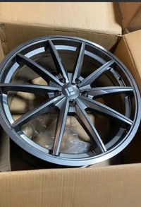 FOUR NEW 20 INCH TOUREN TF02 FLOW FORMED WHEELS !! 5X112!! MOUNTED WITH 265 / 40 R20 KUMHO WINTER TIRES !!