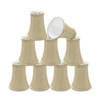 Aspen Creative Corporation 4" H Jacquard Textured Fabric Bell Candelabra Shade ( Clip On ) in Gold