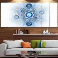 Made in Canada - Design Art 'Cabalistic Blue Star Flower' Graphic Art Print Multi-Piece Image on Canvas