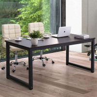Latitude Run® Modern Computer Desk | Spacious 63" Desktop | Sturdy Steel Frame | Adjustable Legs | Home Office Desk