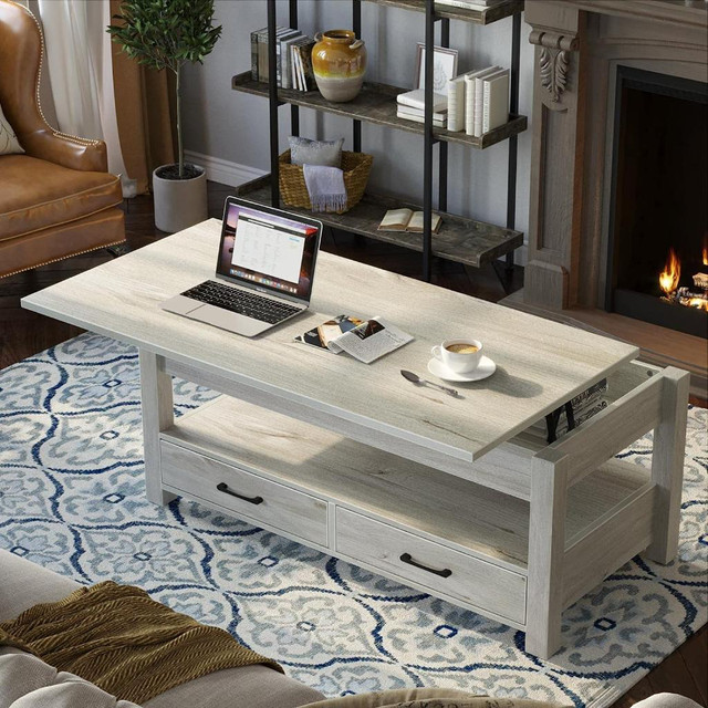NEW GRAY COFFEE LIFT TABLE &amp; STORAGE 11620G in Coffee Tables in Manitoba - Image 2
