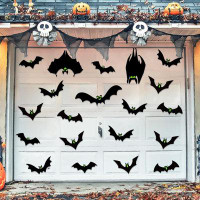 The Holiday Aisle® 24Pcs Magnetic Bats Halloween Garage Door Decorations Outdoor - Halloween Garage Door Magnets Bat Dec