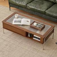 Hokku Designs Nordic household coffee table living room fashion with drawer storage coffee table