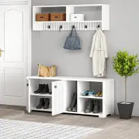 East Urban Home Hall Tree with Bench and Shoe Storage