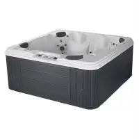 Ohana Spas Revive LS 6 Person 90 Port 50 Stainless Jet Lounger Hot Tub with Heater, Ozone