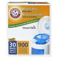 Munchkin 30-Pack Arm and Hammer Diaper Pail Bag Refills, Blue