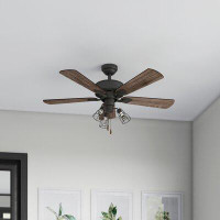 Gracie Oaks 52" Rankins 5 - Blade Standard Ceiling Fan with Light Kit Included