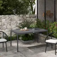 Garden Dining Table 57.1" x 35.4" x 29.1" Dark Grey