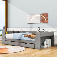 Latitude Run® Zahire Twin 2 Drawers Wood Daybed with Shelves