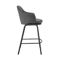 Hokku Designs TDC 30" Brown Swivel Low Back Bar Height Bar Chair