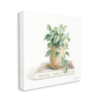 Ebern Designs Potted Plant On Garden Book by Danhui Nai - Wrapped Canvas Painting