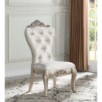 Rosdorf Park Portis Fabric Upholstered Queen Anne Back Side Chair in Cream