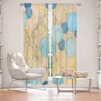 East Urban Home Lined Window Curtains 2-panel Set for Window Size by Paper Mosaic Studio - Blue Journey