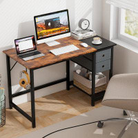 17 Stories 17 Stories 55-inch Home Office Desk Modern Computer Workstation With 2 Drawers Hanging Hook & Storage Shelf