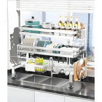 LIYONG Stainless Steel 2 Tier Dish Rack