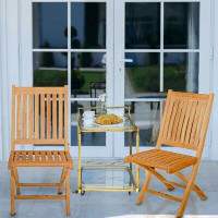 Highland Dunes Coster Folding Teak Patio Dining Chair