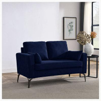 Wrought Studio Loveseat Living Room Sofa,with Square Arms and Tight Back, with Two Small Pillows
