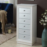 Simple Relax Jewellery Armoire With 6 Storage Drawers In White
