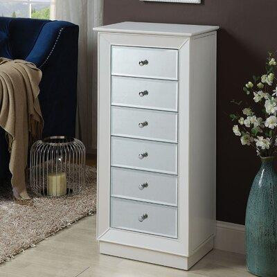 Simple Relax Jewellery Armoire With 6 Storage Drawers In White in Other in Québec