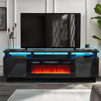 Ivy Bronx Jayan 70'' W Storage Credenza with Electric Fireplace Included