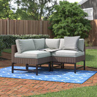Andover Mills Hesse 53.4'' Wide Outdoor Reversible Patio Sectional with Cushions