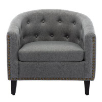 Winston Porter Tufted Barrel Chairtub Chair For Living Room Bedroom Club Chairs