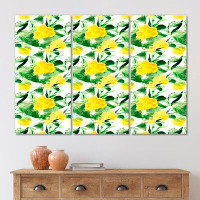 East Urban Home Yellow Wildflowers Blooming - Patterned Canvas Wall Art Print
