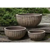 Darby Home Co Caren 3-Piece Lattice Basket Terracotta Pot Planter Set