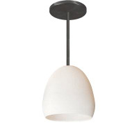 Hammers and Heels 7" Matte White Porcelain Dome Downrod Pendant