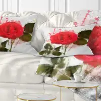 Made in Canada - East Urban Home Floral Rose with Petals Lumbar Pillow