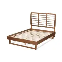 Hokku Designs Lefancy Zyia Modern and Contemporary Walnut Brown Finished Wood Queen Size Platform Bed