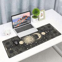 East Urban Home Moon And Sun Mouse Pad Stitched Edge Mousepad Rubber Base Non Slip Desk Mat For Laptop Pc Computer Gamin