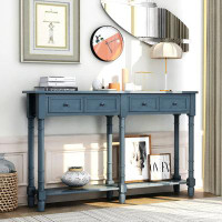 Alcott Hill Console Table Sofa Table Easy Assembly With Two Storage Drawers And Bottom Shelf For Living Room