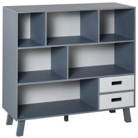 Isabelle & Max™ Homcom Grey 3-tier Child's Bookcase: Floor Standing Open Shelves Cabinet And Cube Storage Organizer With