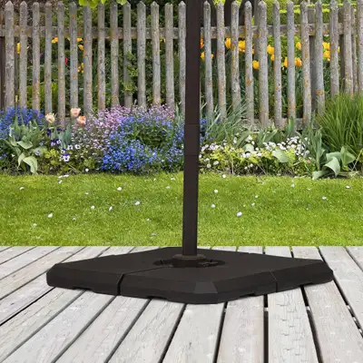 4pc, 176-264lbs Square Umbrella Counterweight Plates for Cross Base Stand Sun Shade - Black