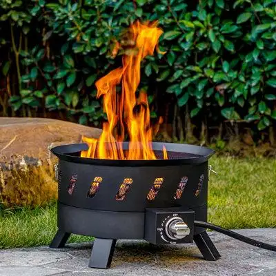 Red Barrel Studio Prayas 16.2'' H x 17.3'' W Protable Propane Fire Pit, Gas Fire Pit with Lid