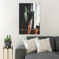 Foundry Select Brown Potted Cactus Plant - 1 Piece Rectangle Graphic Art Print On Wrapped Canvas