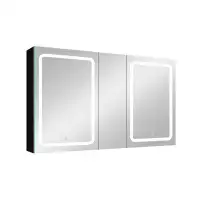 Excellent Future 50X30 Inch LED Bathroom Medicine Cabinet Surface Mount Double Door Lighted Medicine Cabinet_Wall Mounte