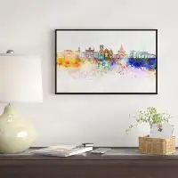 East Urban Home Designart 'Colourful Brampton Skyline' Cityscape Painting Framed Canvas Print