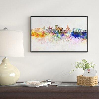East Urban Home Designart 'Colourful Brampton Skyline' Cityscape Painting Framed Canvas Print in Painting & Paint Supplies