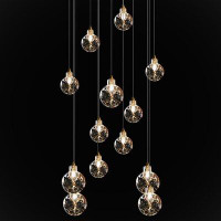 Galilee Lighting Calla Lilies 16 - Light Cluster Globe Pendant with Hand Blown Glass Accents