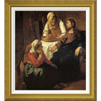 Vault W Artwork 'Christ in the House Of Mary and Martha' by Johannes Vermeer Framed Painting Print