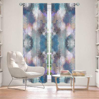 East Urban Home Lined Window Curtains 2-panel Set for Window Size by Pam Amos - Daisy Blush 1 Lilac Blue