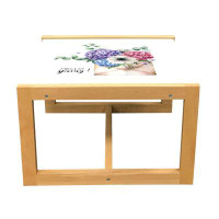 East Urban Home East Urban Home Hydrangea Coffee Table, Watercolor Vintage Print Of Flowers In Letter With Hello Spring