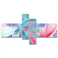 Made in Canada - East Urban Home 'Multi Colour Fractal Exotic Plant Stems' Graphic Art Print Multi-Piece Image on Canvas