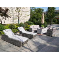 Red Barrel Studio 8 Piece Rattan Complete Patio Set with Cuhions